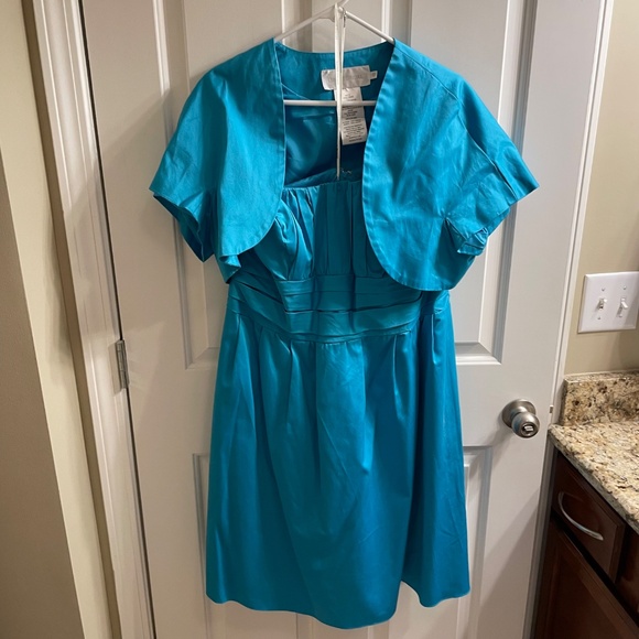 David's Bridal Blue Bridesmaid Dress, Size 18, with Matching Jacket, size 2X - Picture 5 of 7